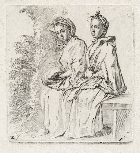 Chodowiecki, Daniel Nikolaus -  -  - Die beiden sitzenden Damen am Baume