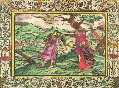 Monogrammist MT -  -  - Abraham wird Sodoms Zerstörung offenbart