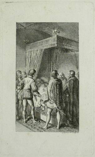 Chodowiecki, Daniel Nikolaus -  -  - Sterbebett Herzog Otto von Bayern