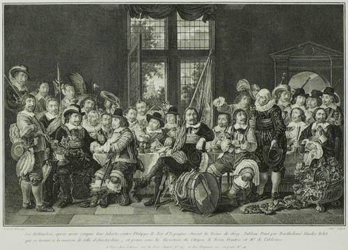 Patas, Charles Emmanuel -  -  - Les Hollandois, après avoir conquis leur Liberté (Schützenmahl der Amsterdamer Bürgergarde)
