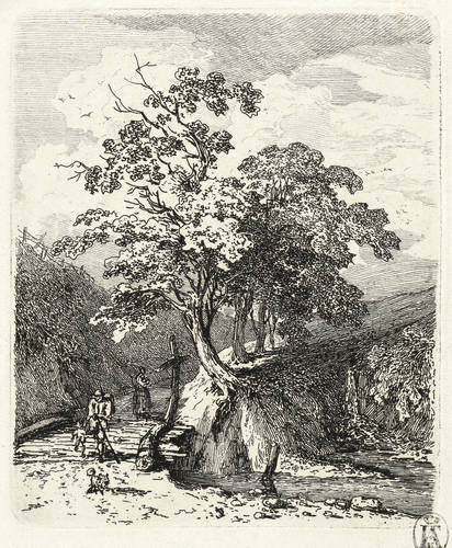 Lebschée, Carl August -  -  - Holzbrücke