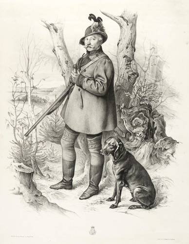 Veith, Moritz -  -  - Jäger mit Flinte, Pfeife und Hund