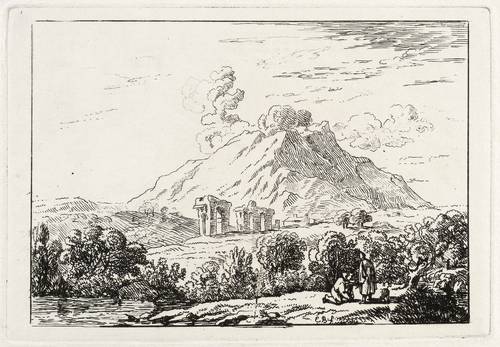 Deutscher Radierer -  -  - Landschaft bei Pompeji