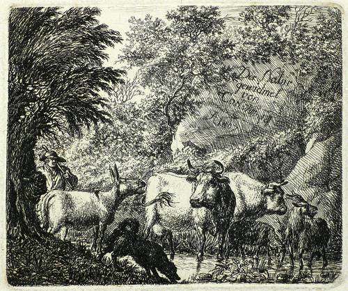 Vittinghoff, Karl von -  -  - Hirte mit Viehherde