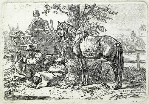Erhard, Johann Christoph -  -  - Das Pferd neben den zwei Fahrleuten