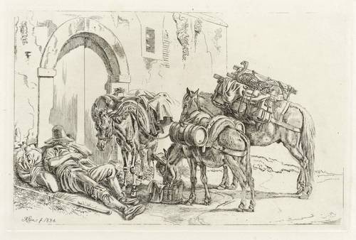 Klein, Johann Adam -  -  - Römischer Bauer bei Saumthieren