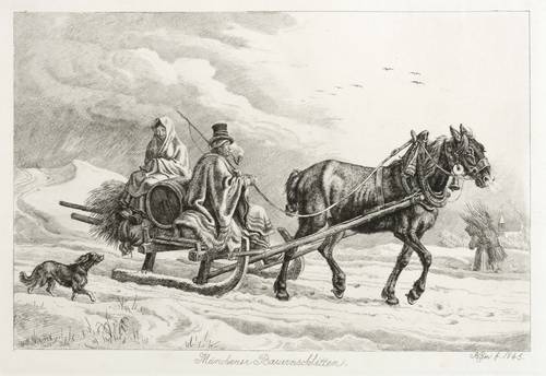 Klein, Johann Adam -  -  - Münchener Bauernschlitten (Bierfuhre Hofbräu)