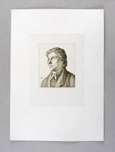 Erhard, Johann Christoph - Bildnis im Dreiviertelprofil nach links - Bildnis im Dreiviertelprofil nach links - Joh. Christoph Erhard. Maler und Radirer