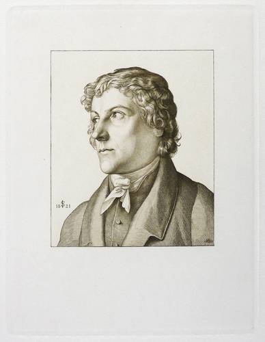 Erhard, Johann Christoph - Bildnis im Dreiviertelprofil nach links - Bildnis im Dreiviertelprofil nach links - Joh. Christoph Erhard. Maler und Radirer