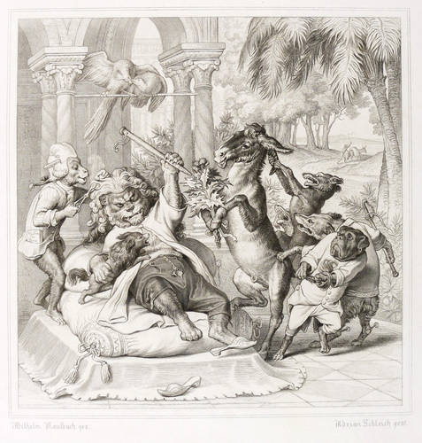 Kaulbach, Wilhelm von (nach) - Reineke Fuchs (Goethe) - Reineke Fuchs (Goethe) - Die Geschichte vom neidischen Esel Boldewyn