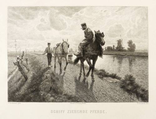 Constanz Petzsch, Robert -  -  - Schiff ziehende Pferde