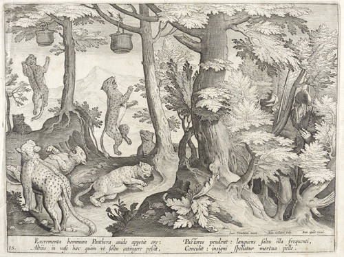 Collaert d. Ä., Hans -  -  - Excrementa hominum Panthera (Leopardenjagd)