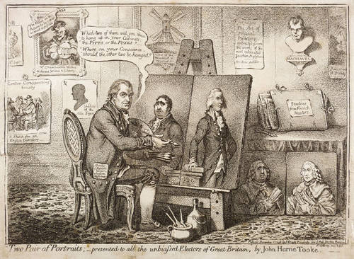 Gillray, James -  -  - Two Pair of Portraits; - presented to all the unbiased Electors of Great Britain, by John Horne Tooke