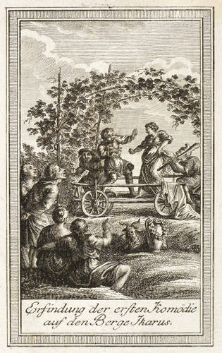 Bernigeroth, Johann Martin (zugeschrieben) -  -  - Erfindung der ersten Komödie auf dem Berge Ikarus