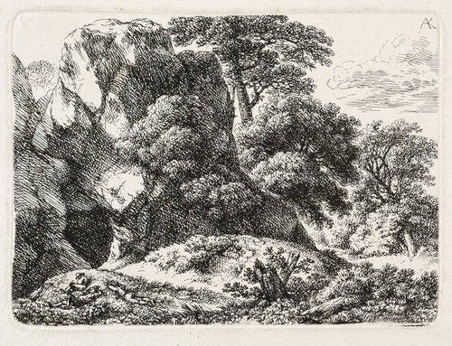 Kölbl, Anton -  -  - Felslandschaft mit Figurenstaffage