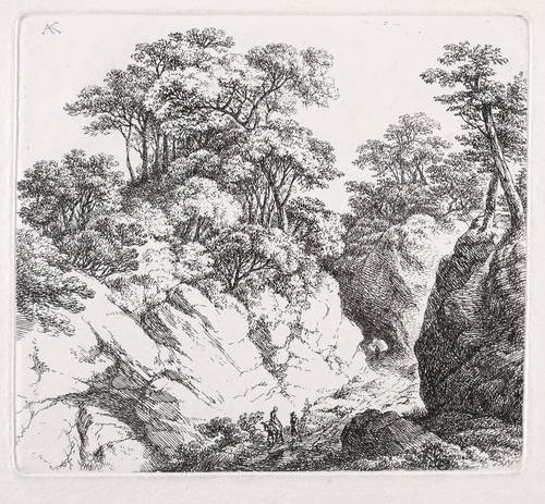 Kölbl, Anton -  -  - Felslandschaft mit Personenstaffage