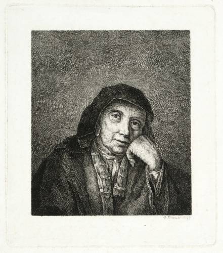 Brauer, F -  -  - Alte Frau mit Kopftuch