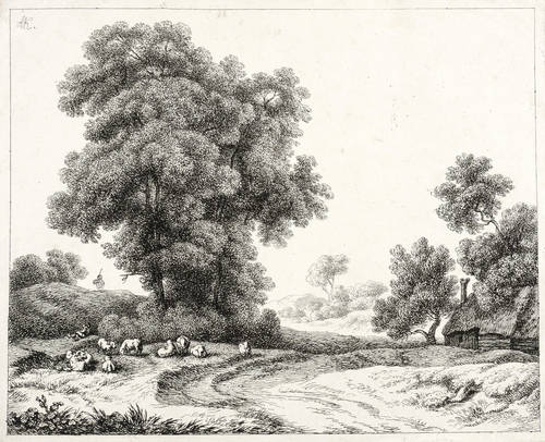 Kölbl, Anton -  -  - Landschaft mit Schafherde