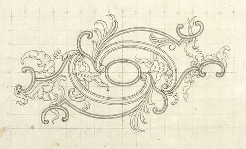 Deutscher Zeichner -  -  - Ornamentzeichnung (Rocaille)