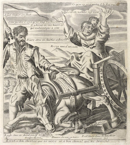 Boulonois, Esme de -  -  - Gestürztes Pferd vor zerbrochenem Wagen