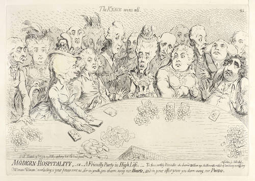 Gillray, James -  -  - Modern hospitality, or a friendly party in high life (Der Zauber der Frauen)