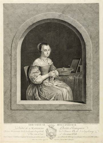 Wille, Johann Georg -  -  - Tricoteuse Hollandoise (Die holländische Strickerin)