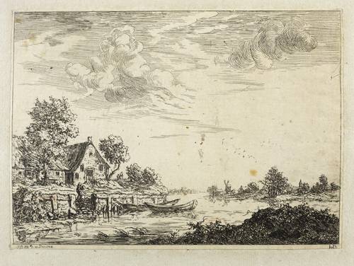 Hagedorn, Christian Ludwig von -  -  - Weite Flusslandschaft