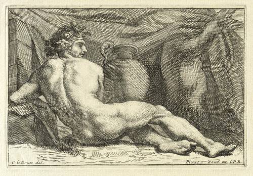 Le Brun, Charles (nach) - Etienne Picart - Etienne Picart - Liegender bekränzter Akt