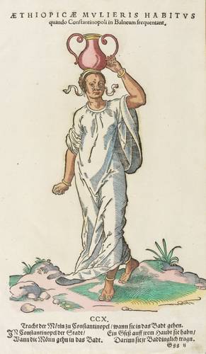Weigel d. Ä., Hans - Äthiopierin - Äthiopierin - Aethiopicae mulieris habitus quando Constantinopolis in balneum frequentant. Tracht der Mörin zu Constantinopel / wann sie  in das Bad gehen