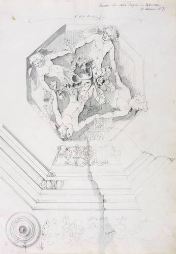 Deutscher Zeichner - Nach Perino del Vaga - Nach Perino del Vaga - Rosette aus Sala Regia im Vatikan