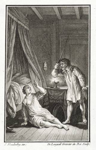 Longueil, Joseph de - Heptaméron (Margarete von Navarra) - Heptaméron (Margarete von Navarra) - Zorniger Mann mit gezogenem Schwert