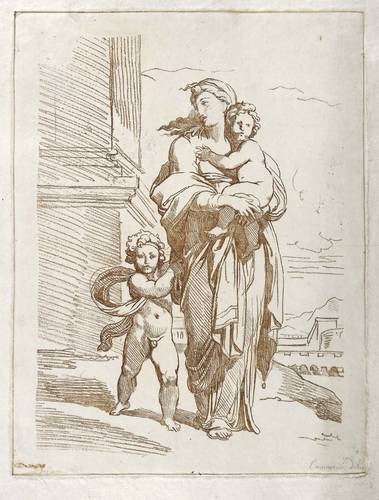 Camuccini, Vicenzo -  -  - Mutter mit zwei Kindern