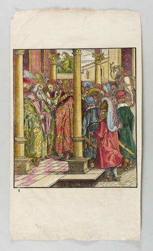 Burgkmair, Hans d.Ä -  -  - Gesandte des alten Weißkunig vor dem König von Portugal