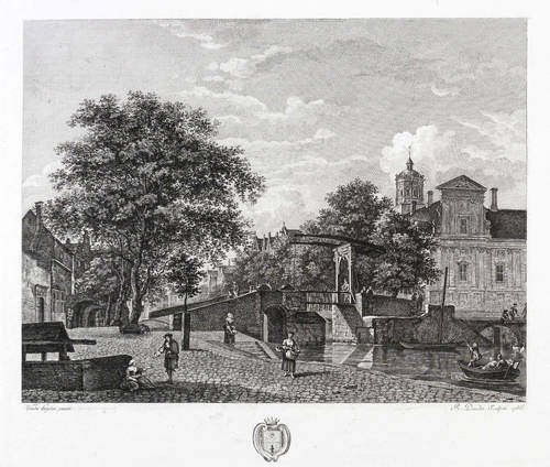 Daudet, Robert - Nach Van der Heyden - Nach Van der Heyden - Niederländisches Städtchen mit Steinbrücke