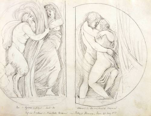 Deutscher Zeichner - Nach Annibale Carracci - Nach Annibale Carracci - Pan und Syrinx.  Salmakis und Hermaphrodit