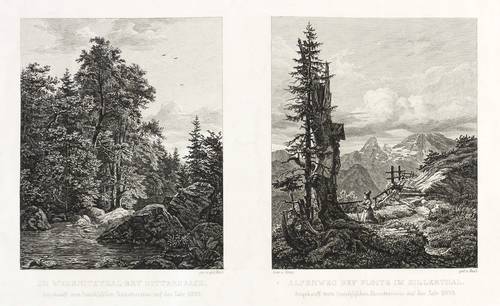 Busse, Georg Heinrich - Landschaften - Landschaften - Im Wesenitzthal bei Dittersbach. Alpenweg bey Floite im Zillerthal