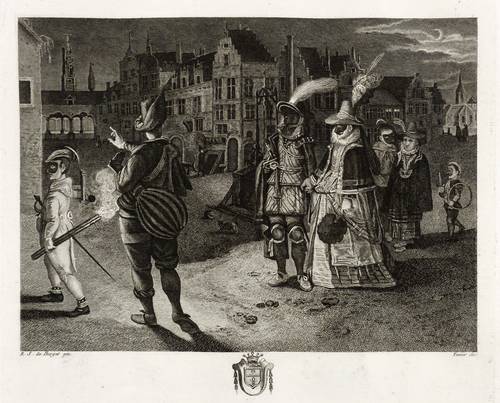 Texier, G - Nach Raffaello Schiaminossi - Nach Raffaello Schiaminossi - Nächtliche Szene mit Maskierten