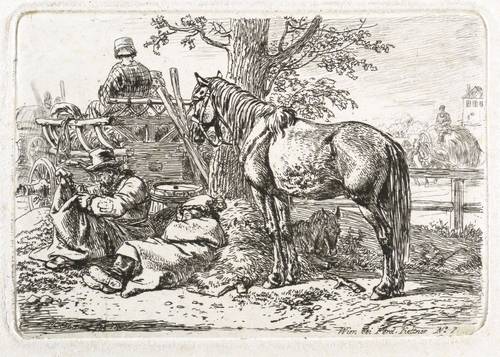 Erhard, Johann Christoph -  -  - Das Pferd neben den zwei Fahrleuten