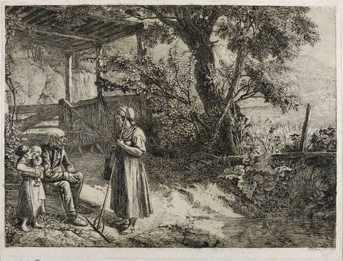 Erhard, Johann Christoph -  -  - Die Bäuerin mit dem Rechen