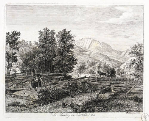 Erhard, Johann Christoph - Sechs Ansichten aus den Umgebungen des Schneeberges bei Wiener-Neustadt - Sechs Ansichten aus den Umgebungen des Schneeberges bei Wiener-Neustadt - Der Schneeberg vom Klosterthal aus