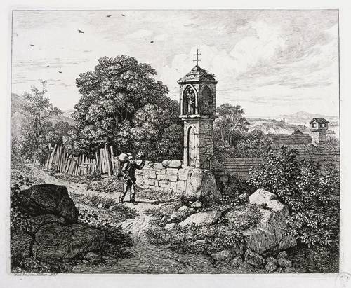 Erhard, Johann Christoph - Die großen Landschaften mit den Betsäulen - Die großen Landschaften mit den Betsäulen - Der das Marienbild grüssende Bauer