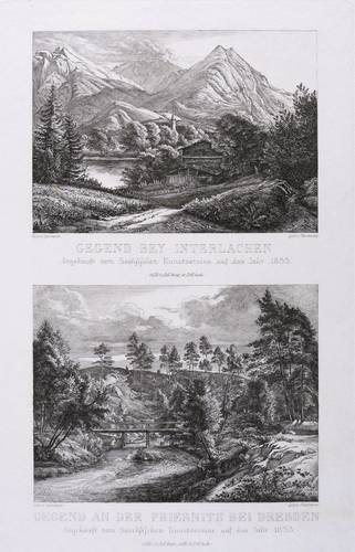 Fleischmann, Julius -  -  - Gegend bey Interlachen. Gegend an der Priesnitz bei Dresden