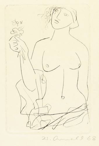 Arnold, Walter -  -  - Mädchen mit Blume