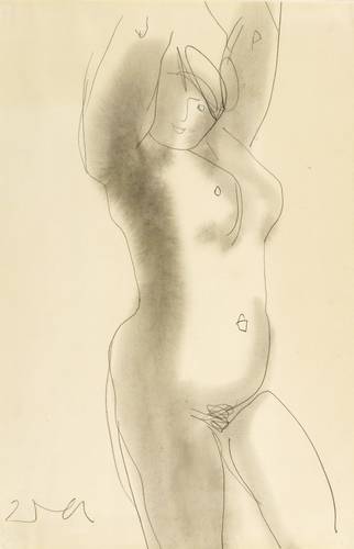 Arnold, Walter - Stehender Akt, gestreckt - Stehender Akt, gestreckt - 