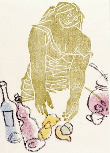 Arnold, Walter -  -  - Frau mit Bowle