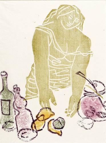 Arnold, Walter -  -  - Frau mit Bowle