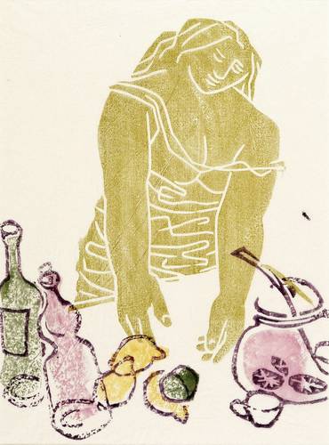 Arnold, Walter -  -  - Frau mit Bowle