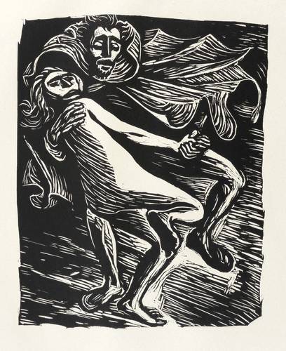 Barlach, Ernst - Walpurgisnacht (Goethe) - Walpurgisnacht (Goethe) - Faust, tanzend mit der Jungen