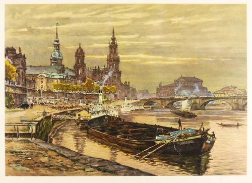 Beckert, Fritz -  -  - Dresden - Elbufer mit Brühlscher Terrasse