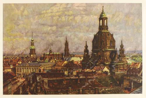 Dresden - Altstadt. - Dachlandschaft mit Schlossturm und Frauenkirche - Altstadt. - Dachlandschaft mit Schlossturm und Frauenkirche - Dresdner Türme